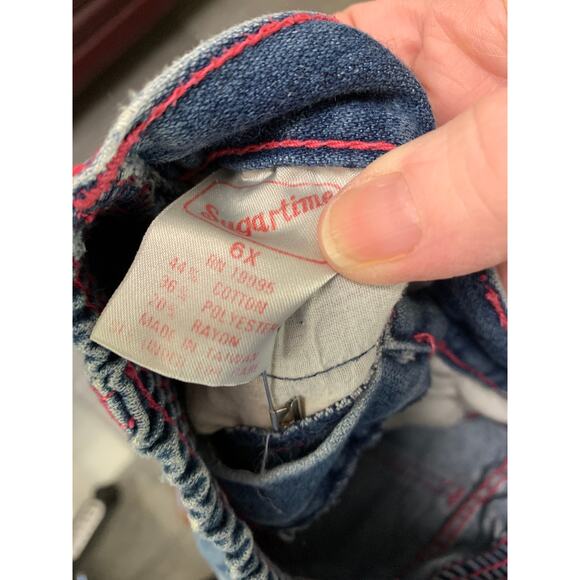 Sugartime Vintage Party Panda Denim Southwestern Boho Upcycle Skirt 6X - Picture 5 of 8